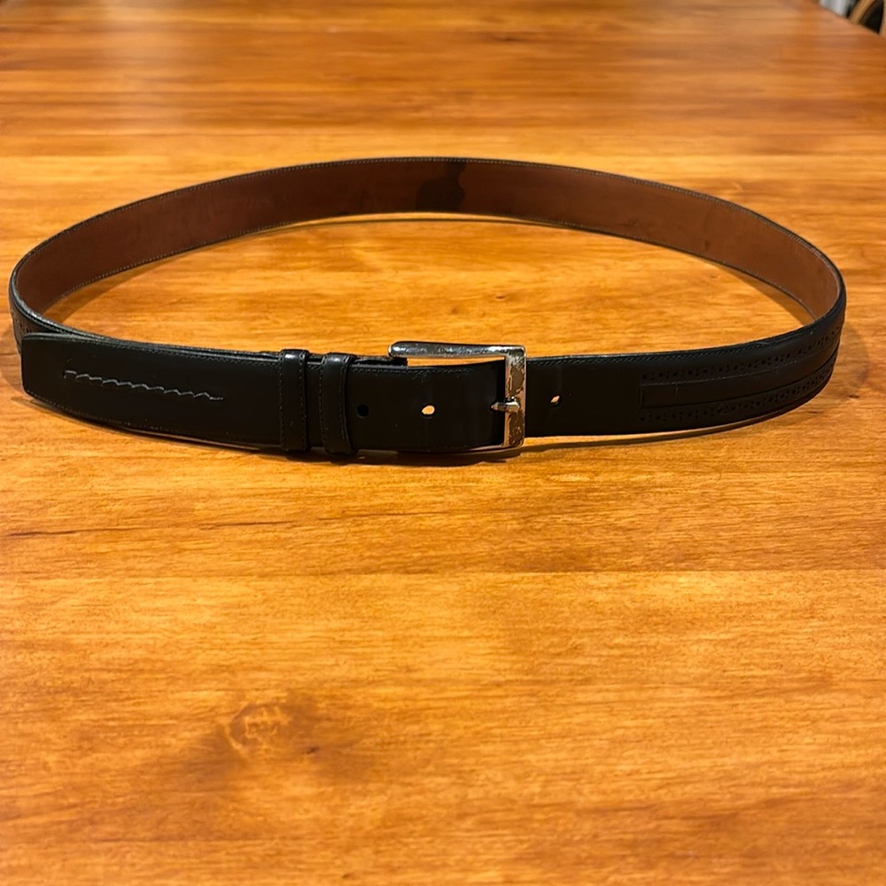 MEZLAN MEN’S LEATHER BLACK BELT SIZE 40 MADE IN SPAIN DETAILED LEATHER 9246/35